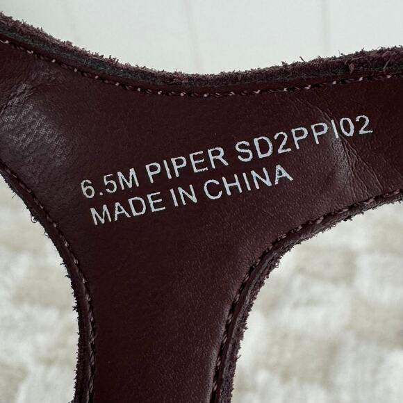 SPLENDID PIPER SUEDE PLATFORM BLOCK HEEL SANDAL IN RAISIN NWOB SIZE 6.5M - Picture 9 of 14